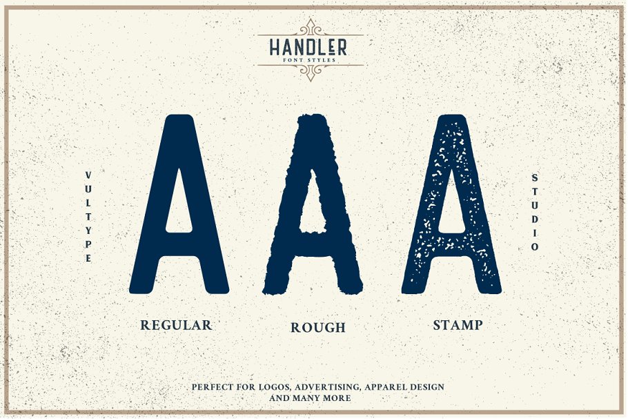 Handler Stamp Font preview
